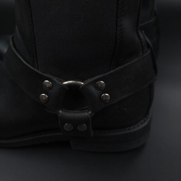 FRYE Stone Harness Chelsea Boots Black Boho Grunge Moto Biker Western Cowboy 9 main image 8
